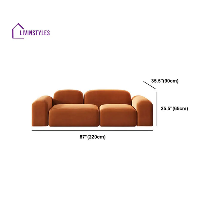 Grigory Velvet Fabric 3 Seater Sofa for Living Room