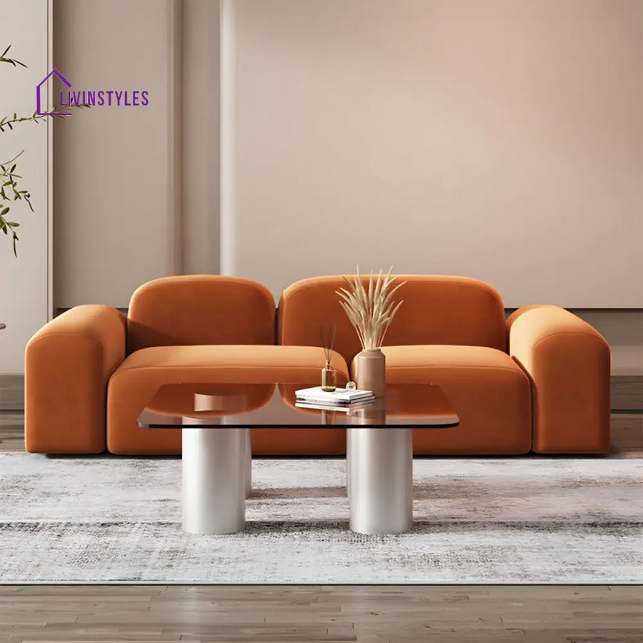 Grigory Velvet Fabric 3 Seater Sofa for Living Room