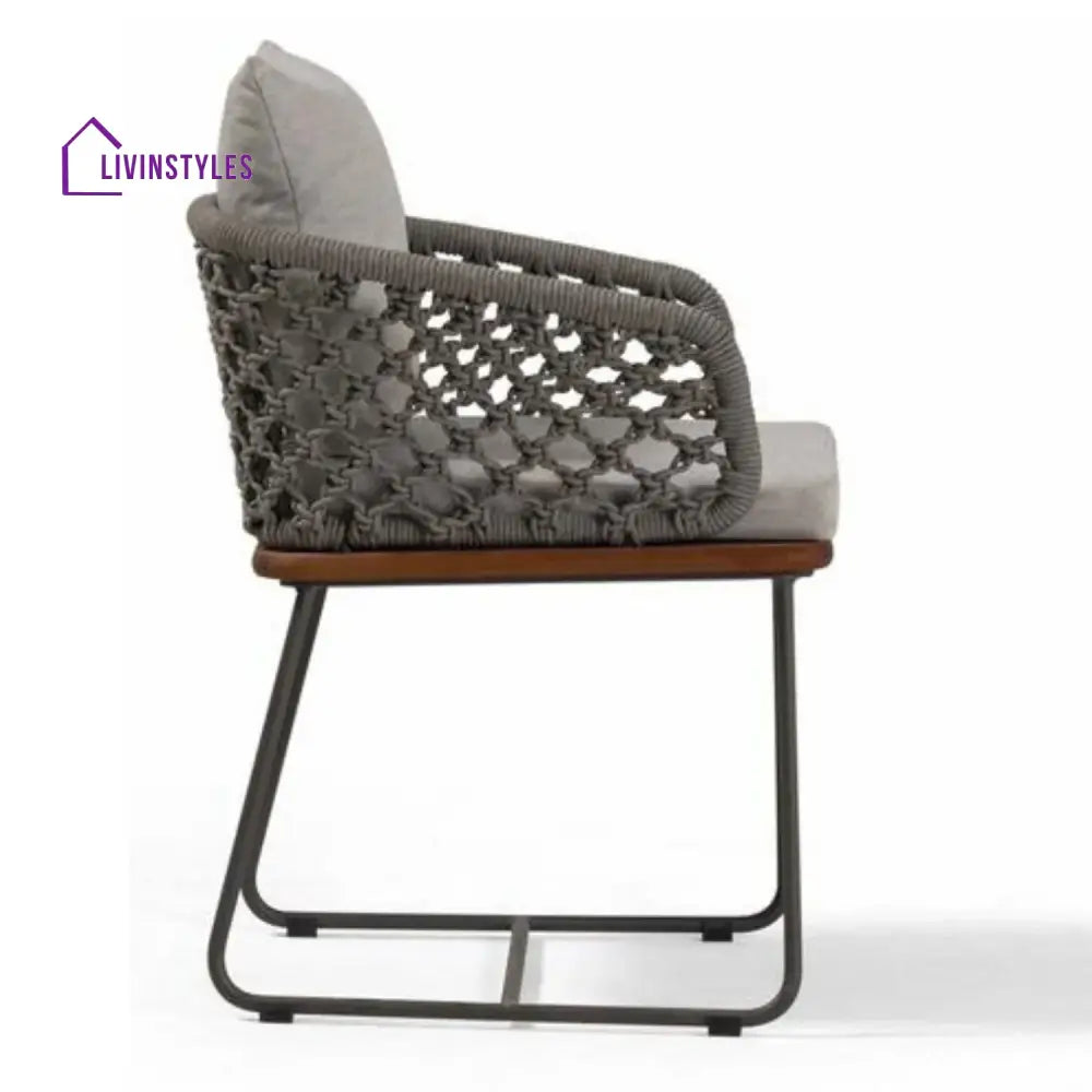 Grillo Outdoor Patio Seating Set 2 Chairs Set Braid & Rope(Grey) - Coffee Table Sets