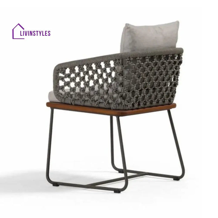 Grillo Outdoor Patio Seating Set 2 Chairs Set Braid & Rope(Grey) - Coffee Table Sets