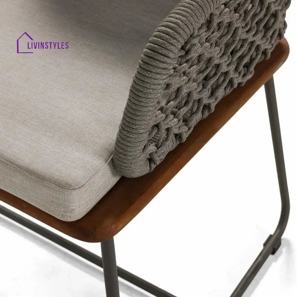 Grillo Outdoor Patio Seating Set 2 Chairs Set Braid & Rope(Grey) - Coffee Table Sets