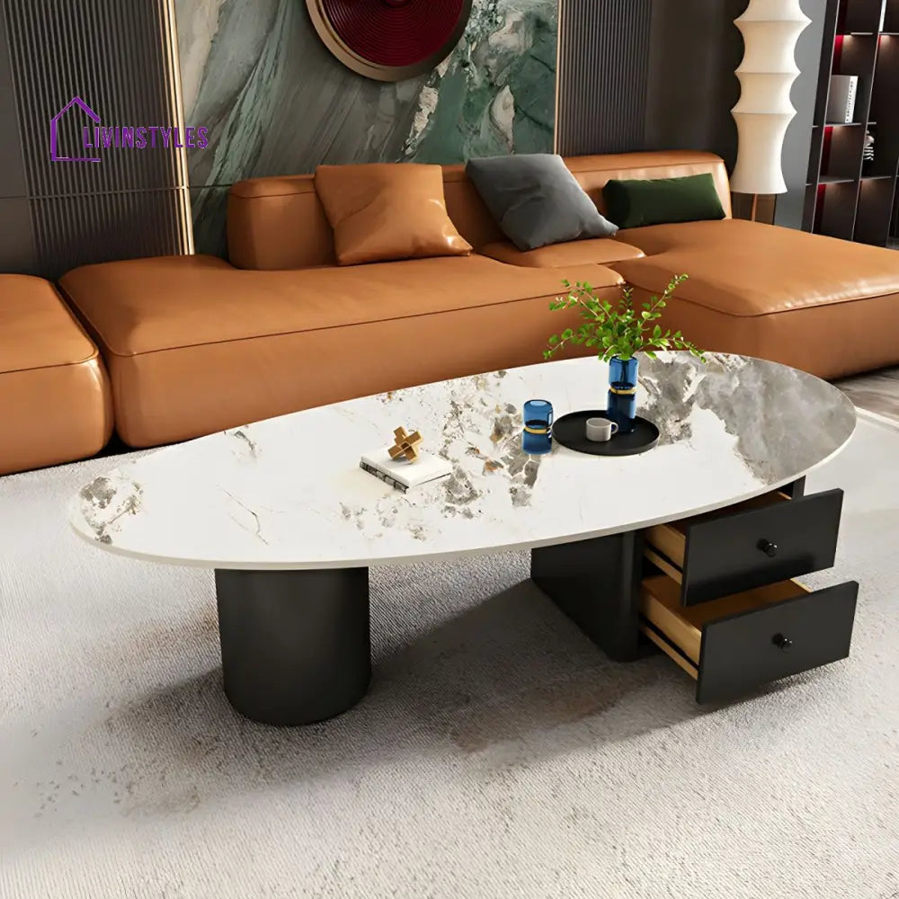 Grisha Stainless Steel Frame Coffee Table for Living Room