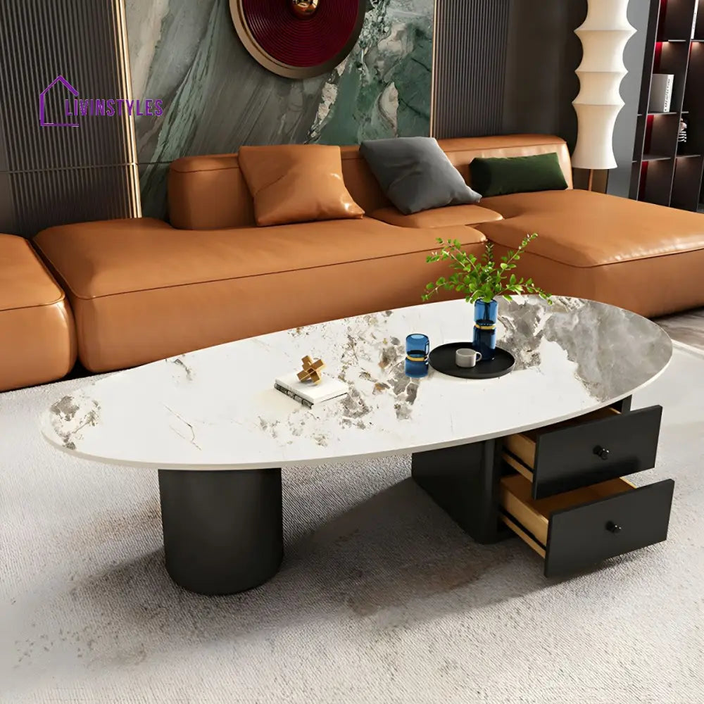 Grisha Stainless Steel Frame Coffee Table for Living Room