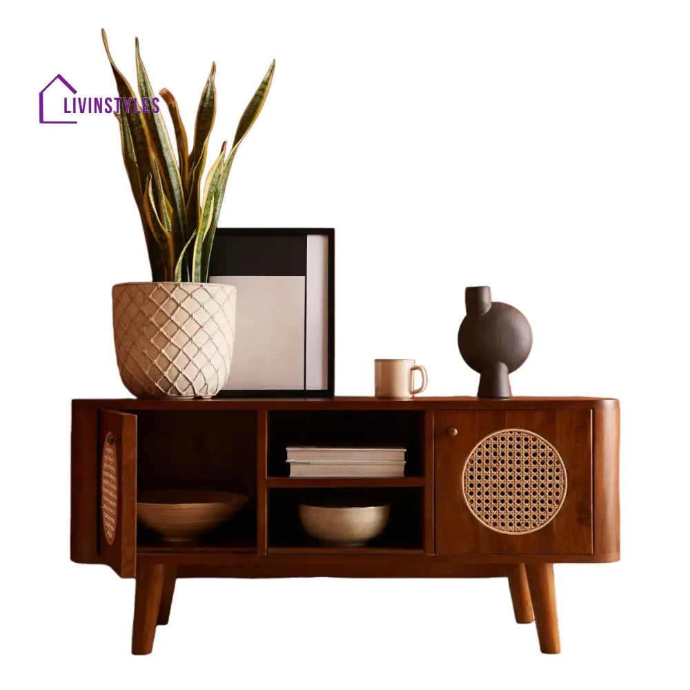 Grisha Teak Wood & Rattan TV Unit TV Unite