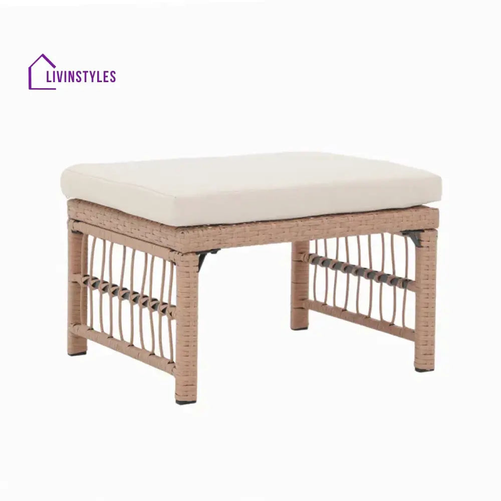 Grob Outdoor Patio Seating Set 2 Chairs and 2 Footrest Set (Light Brown) - Coffee Table Sets