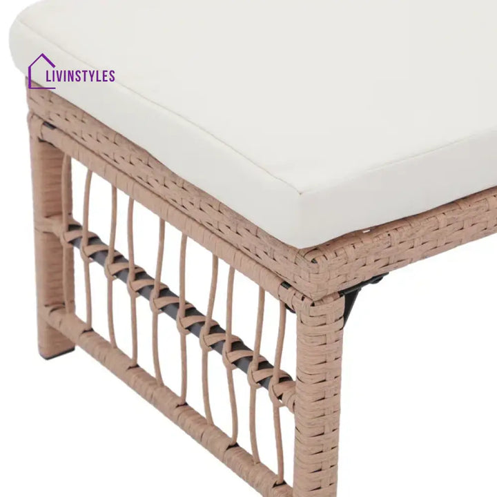 Grob Outdoor Patio Seating Set 2 Chairs and 2 Footrest Set (Light Brown) - Coffee Table Sets