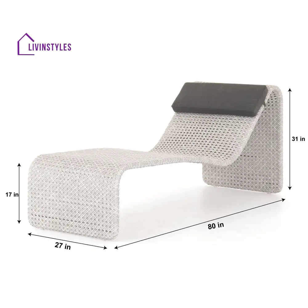 Grood Outdoor Swimming Poolside Lounger (White) - Loungers