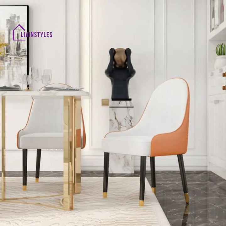 Gurpreet Pu Leather Dining Room Chairs Set Of 2 With Metal Legs