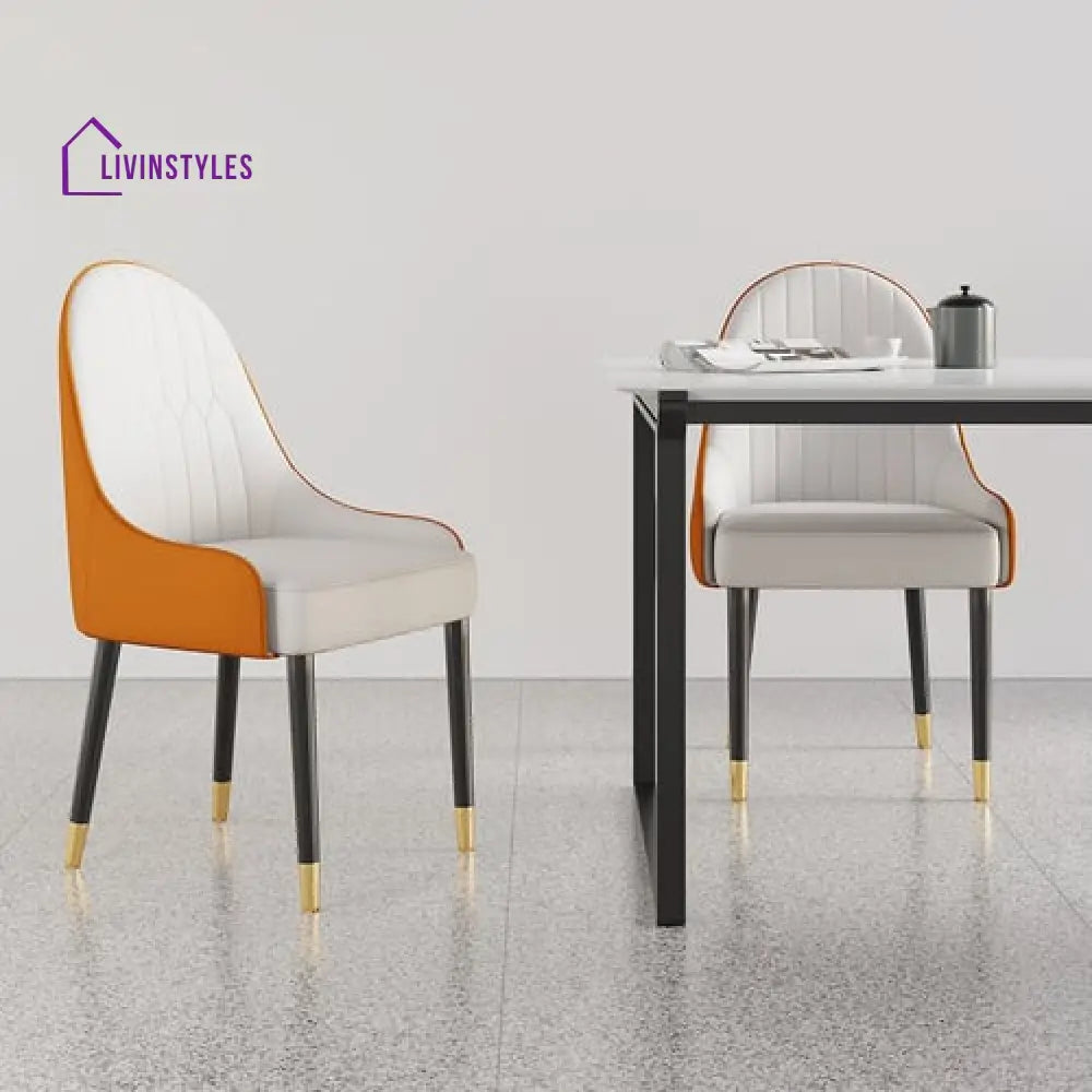 Gurpreet Pu Leather Dining Room Chairs Set Of 2 With Metal Legs