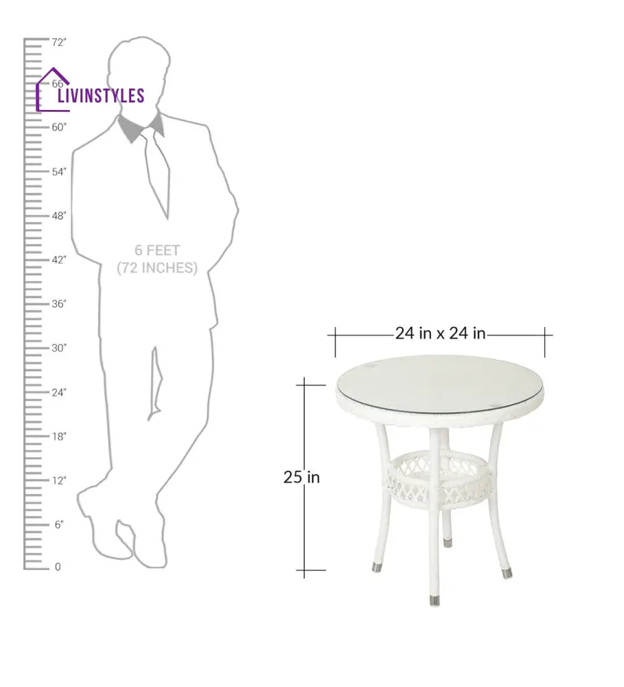 Gus Outdoor Patio Seating Set 2 Chairs and 1 Table Set (White) - Coffee Table Sets