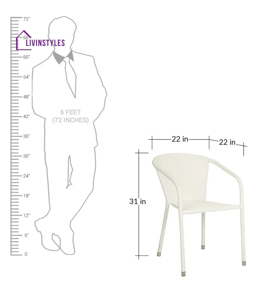 Gus Outdoor Patio Seating Set 2 Chairs and 1 Table Set (White) - Coffee Table Sets