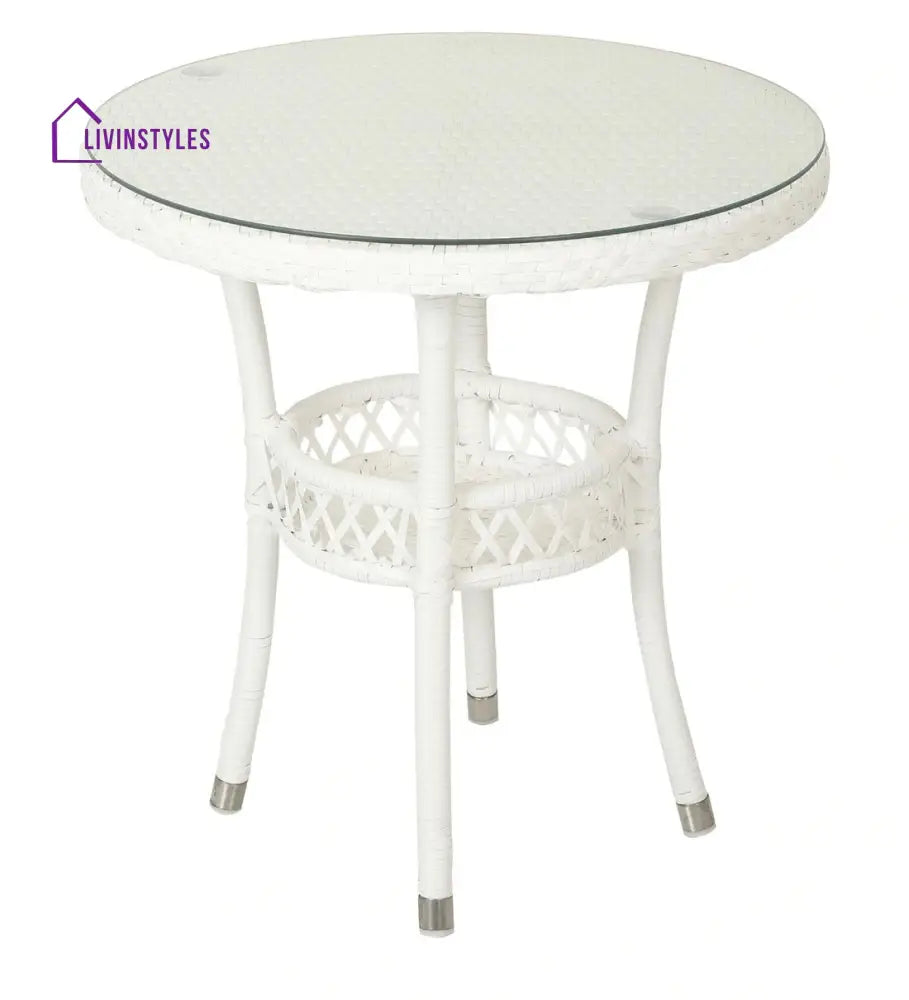 Gus Outdoor Patio Seating Set 2 Chairs and 1 Table Set (White) - Coffee Table Sets