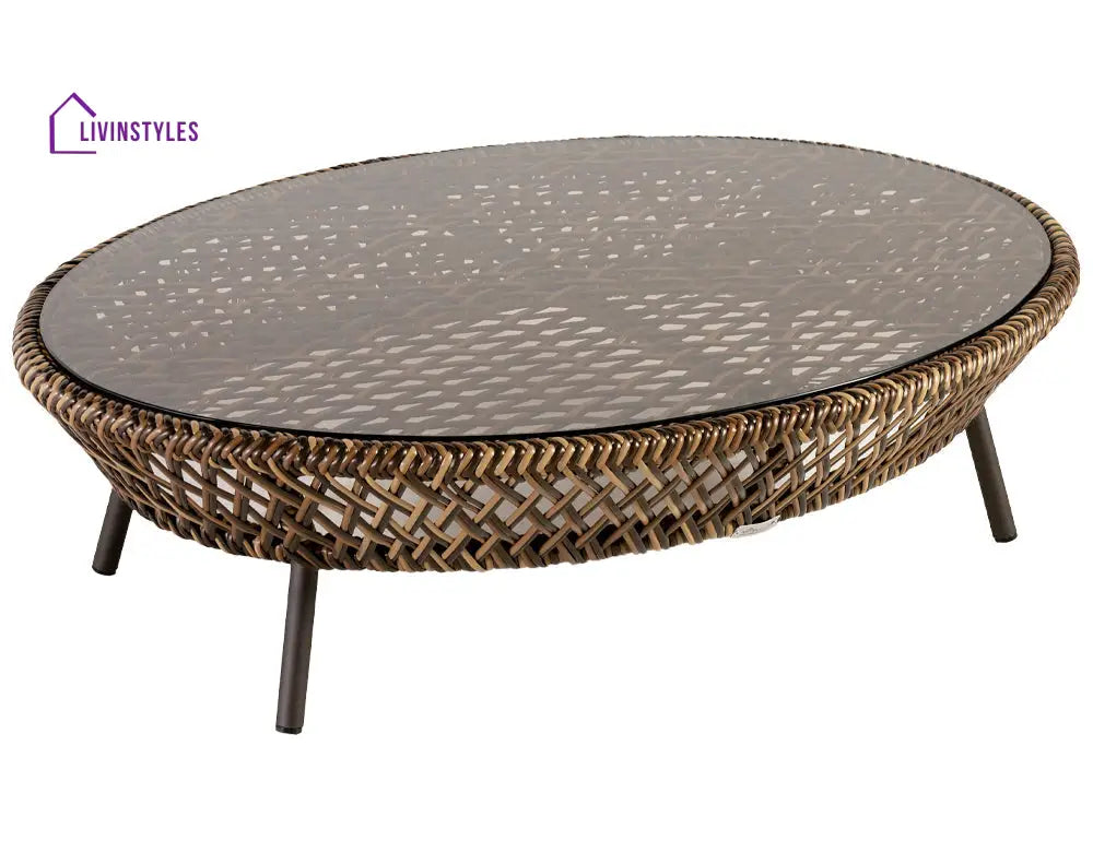Gustavo Outdoor Sofa Set 2 Seater 2 Single seater 1 Side table and 1 Center Table (Brown) - Sofa Sets
