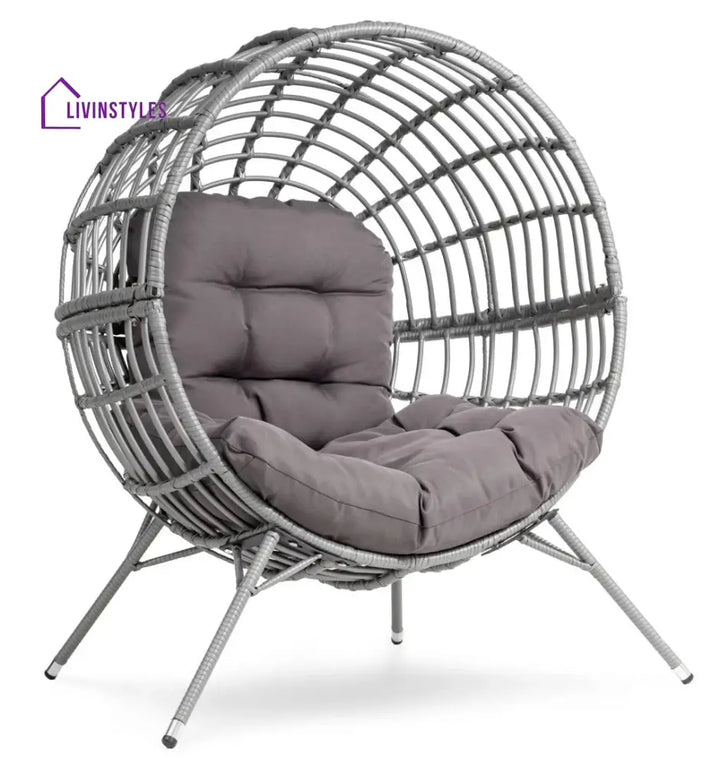Guzman Single Seater Swing Basket For Balcony & Garden - Grey - Swings