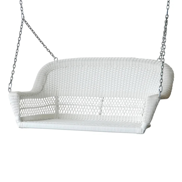 Bryn Double Seater Hanging Swing Without Stand For Balcony , Garden Swing (White)