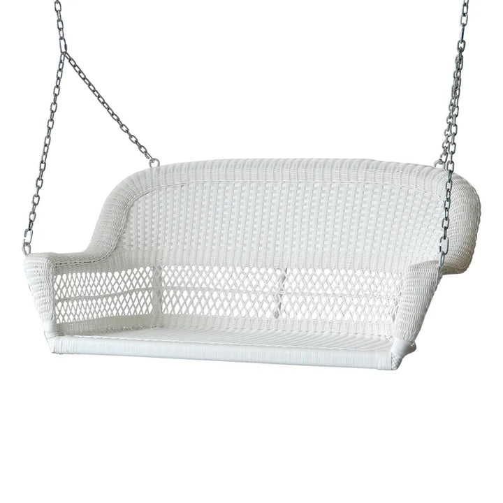 Bryn Double Seater Hanging Swing Without Stand For Balcony , Garden Swing (White)