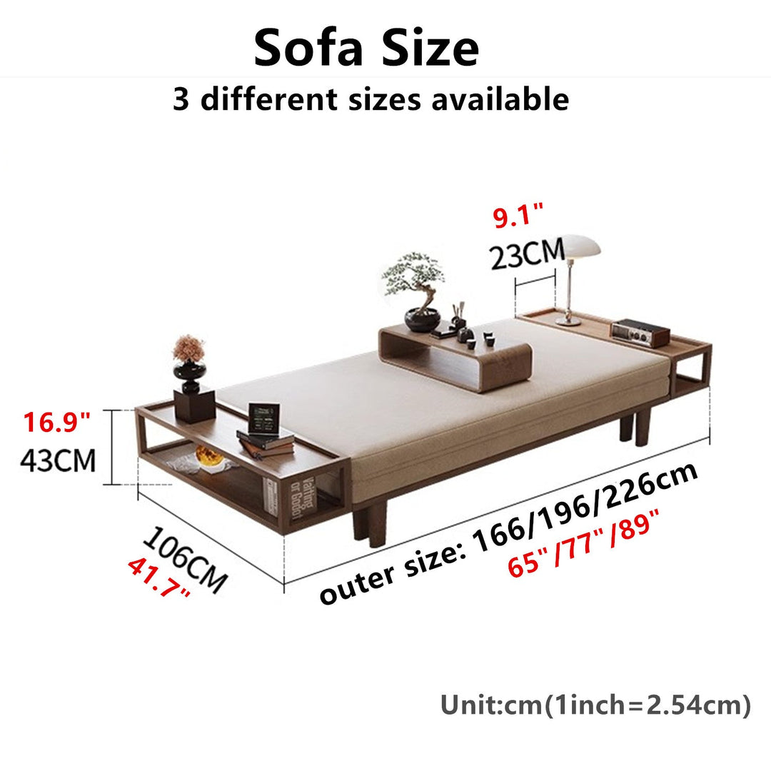 Zen Transform Sofa Bed with Chabudai Table 166CM/65INCH / STORAGE SHELF ARMREST FURNITURE