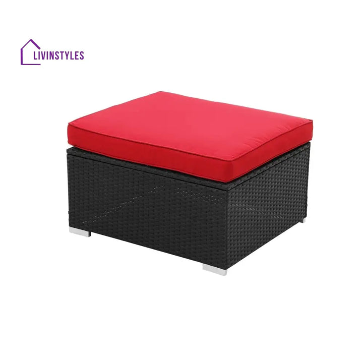 Hadley 6-Piece Outdoor Conversation Set (Black/Red) - Sofa Set