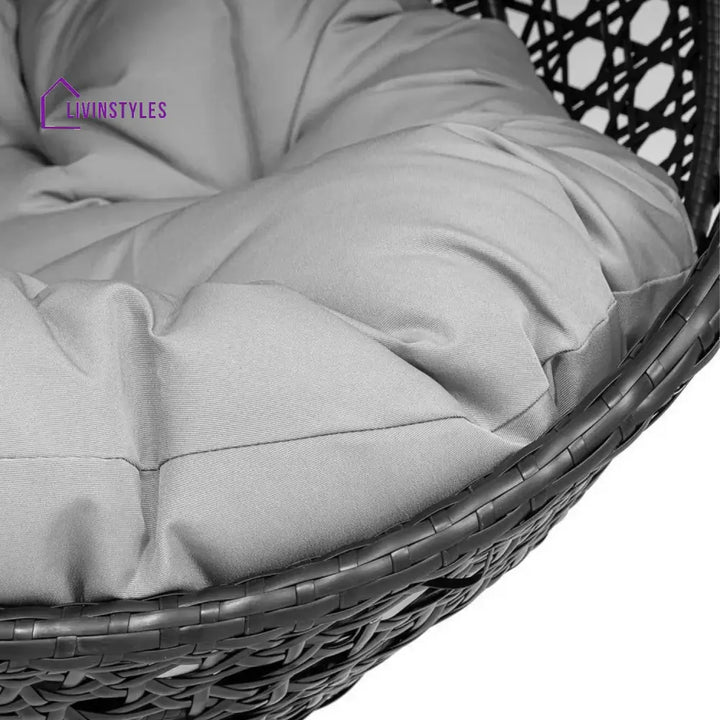 Hai Double Seater Rattan & Wicker Swing (Black & Grey) - Swing