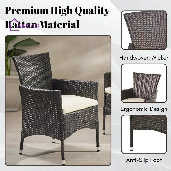 Hailey 2-Piece Outdoor Rattan Wicker Patio Dining Chairs - Dinning Chairs