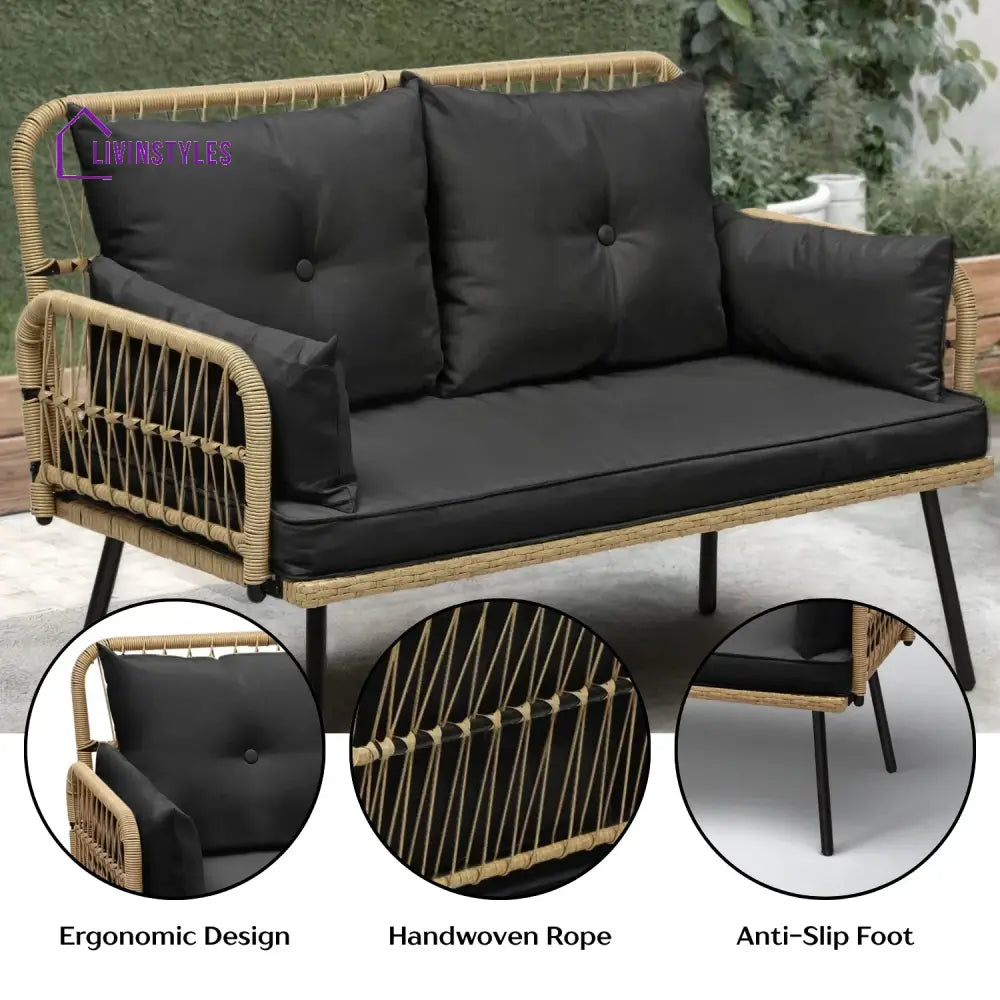 Haisley Outdoor Rope Loveseat Sofa - Sofa Set