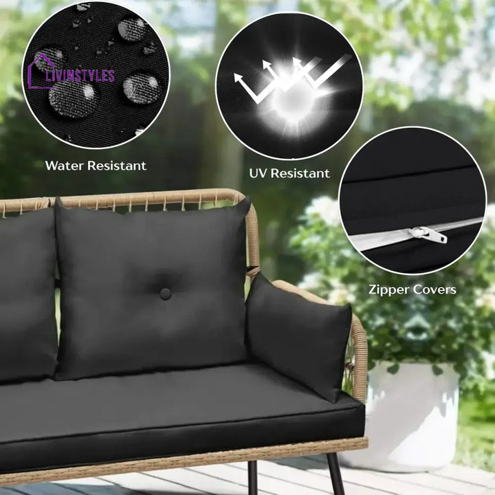 Haisley Outdoor Rope Loveseat Sofa - Sofa Set