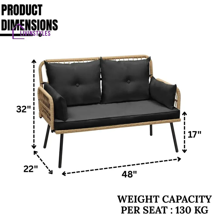 Haisley Outdoor Rope Loveseat Sofa - Sofa Set