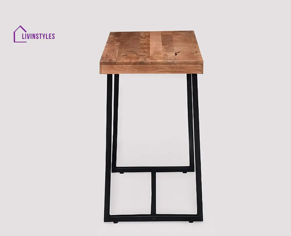 Halyna Solid Wood Study Table Cum Console Table Rustic Teak Finish Study Table