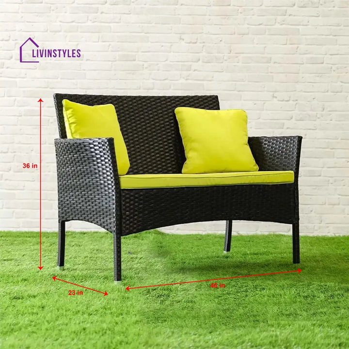 Hamper Outdoor Sofa Set 2 Seater 2 Single seater and 1 Center Table Set (Black) - Sofa Sets