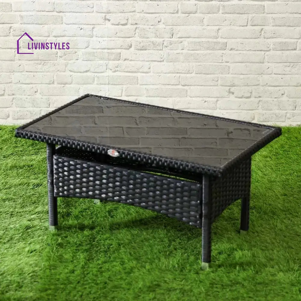 Hamper Outdoor Sofa Set 2 Seater 2 Single seater and 1 Center Table Set (Black) - Sofa Sets