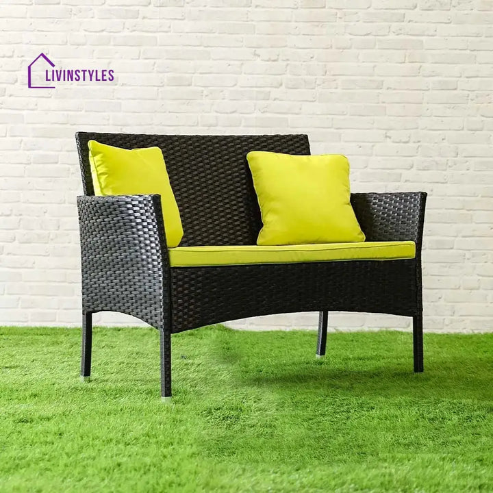 Hamper Outdoor Sofa Set 2 Seater 2 Single seater and 1 Center Table Set (Black) - Sofa Sets