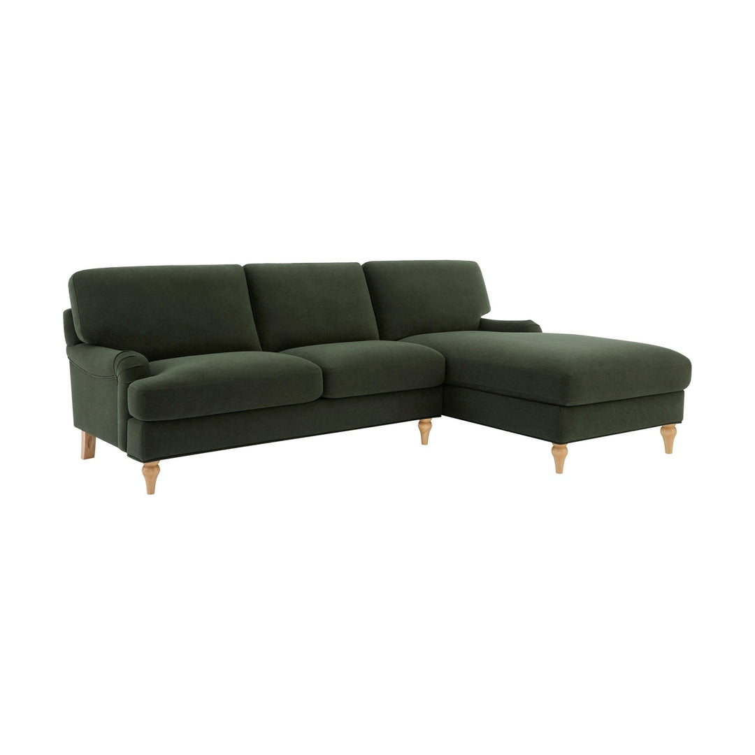 Roberto Right Hand Chaise Sofa - Dark Olive