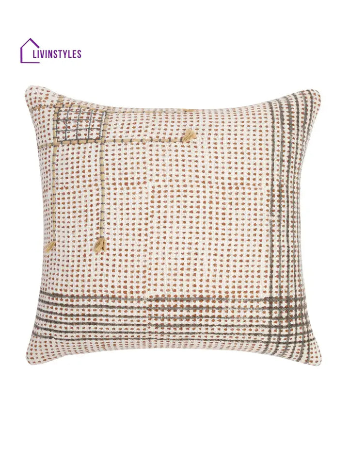 Hand Block Multi Color Cushion Cover Set Of 2 (18X18 Inch)