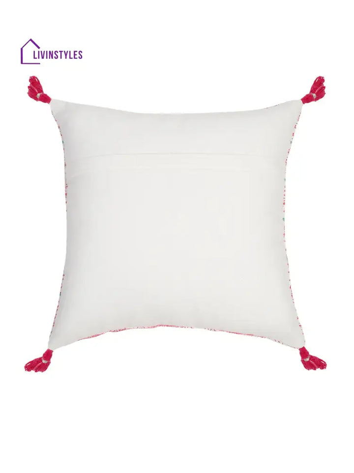 Hand Block Pink Color Cushion Cover Set Of 2 (18X18 Inch)