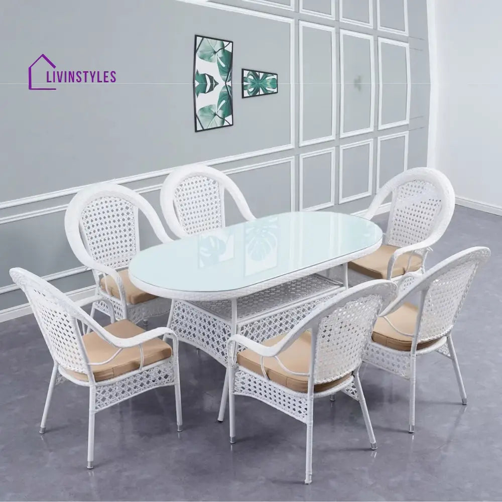 Haneen Outdoor All-Weather Resistant Rattan Wicker 7-Piece Dining Set - Dining Set