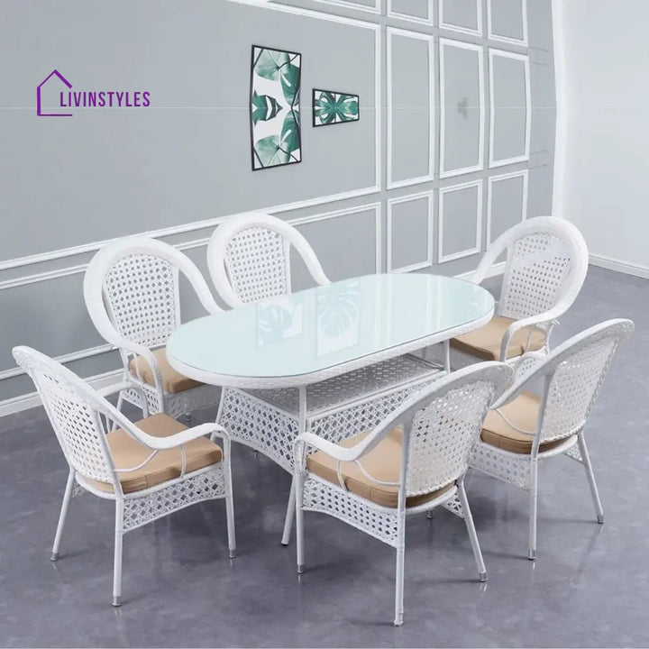 Haneen Outdoor All-Weather Resistant Rattan Wicker 7-Piece Dining Set - Dining Set