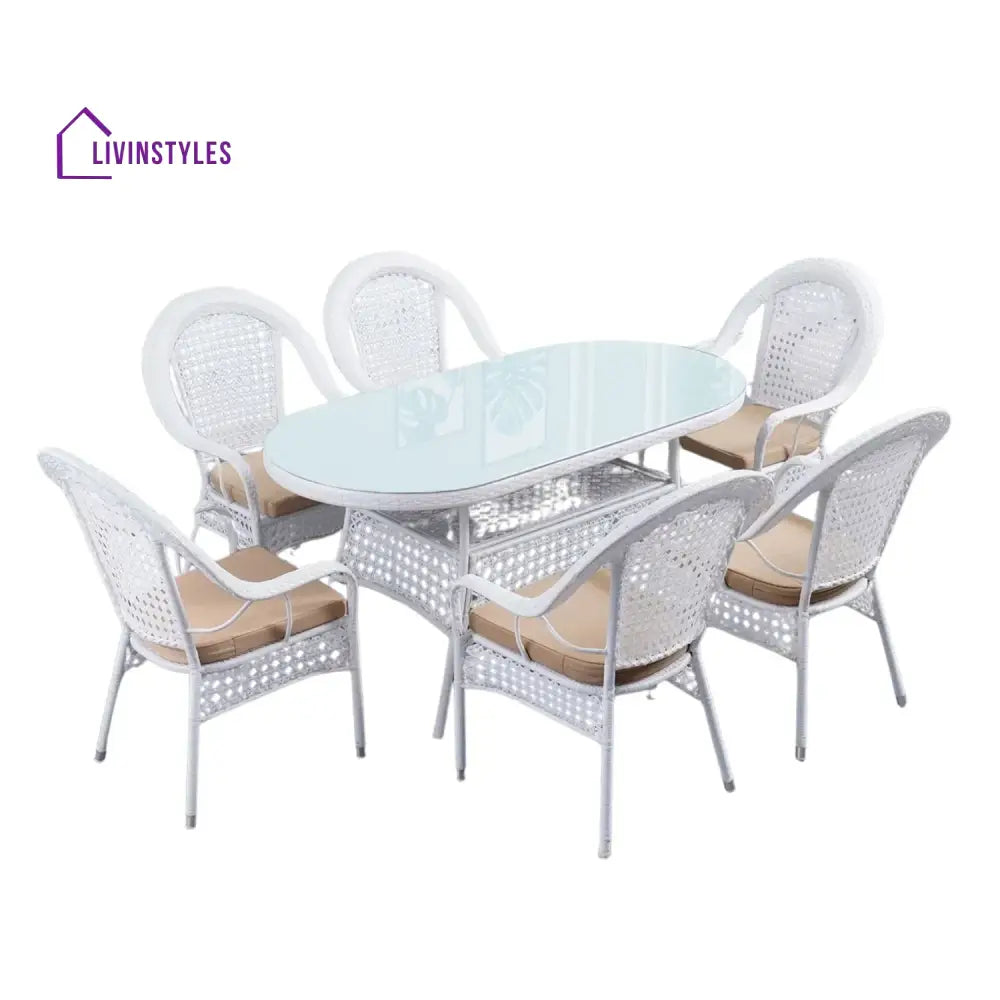 Haneen Outdoor All-Weather Resistant Rattan Wicker 7-Piece Dining Set - Dining Set