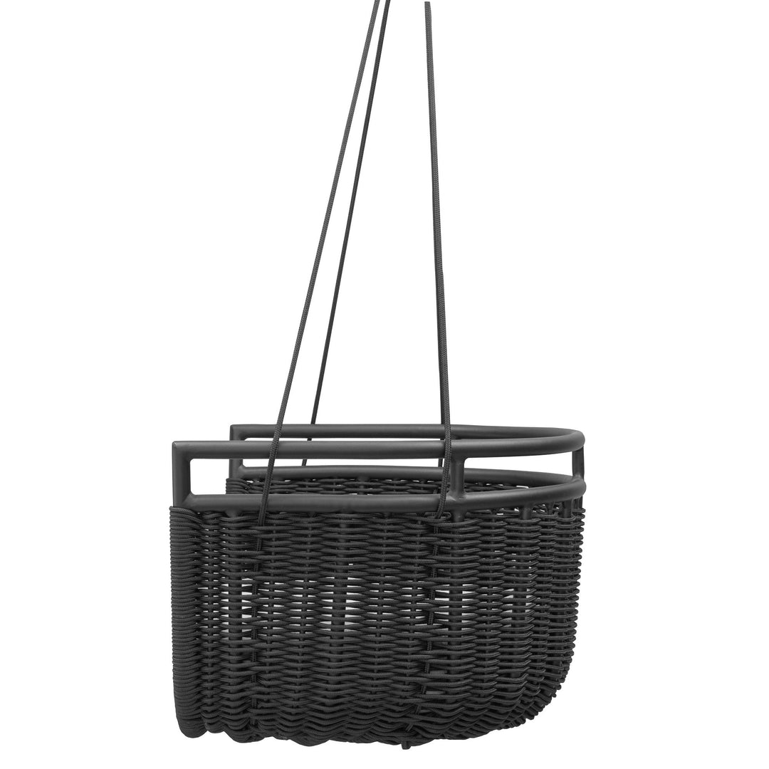 Petra Single Seater Hanging Swing Without Stand For Balcony , Garden Swing (Black)