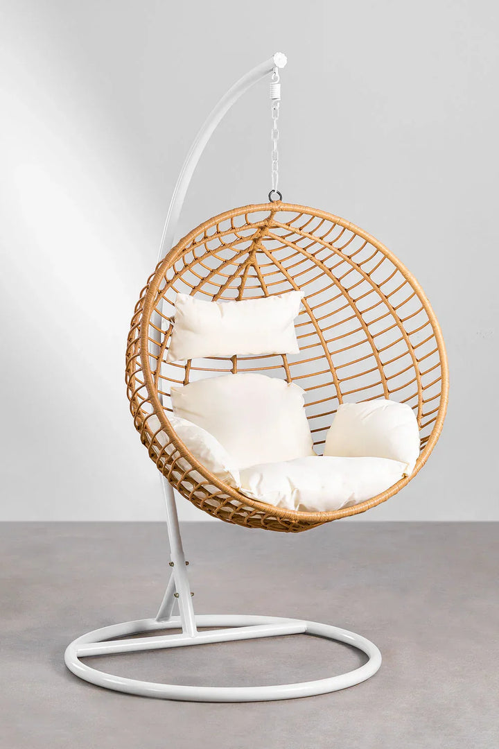 Custodia Single Seater Hanging Swing With Stand For Balcony, Garden Swing (Honey)