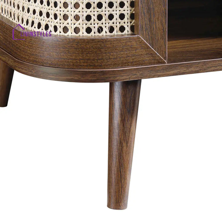 Izzy Curved Rattan Coffee Table Walnut Coffee Table