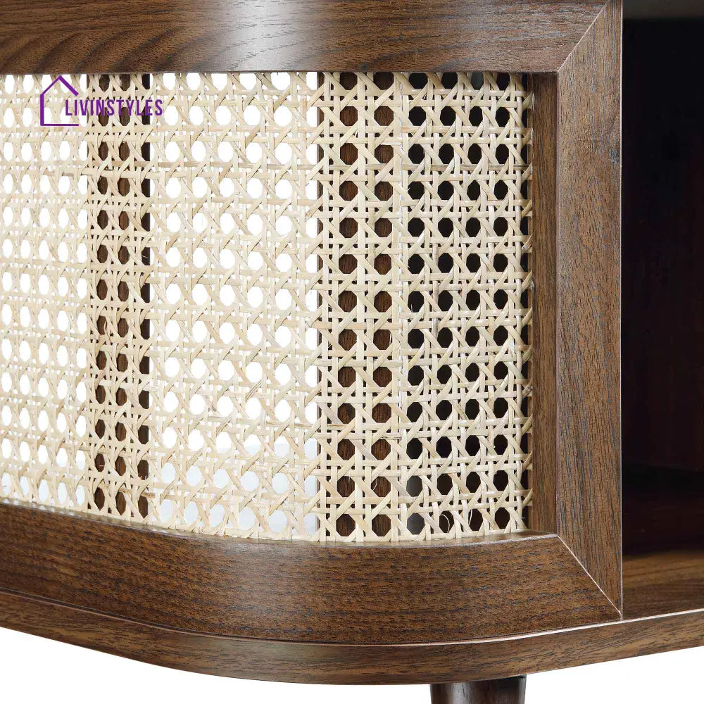 Izzy Curved Rattan Coffee Table Walnut Coffee Table