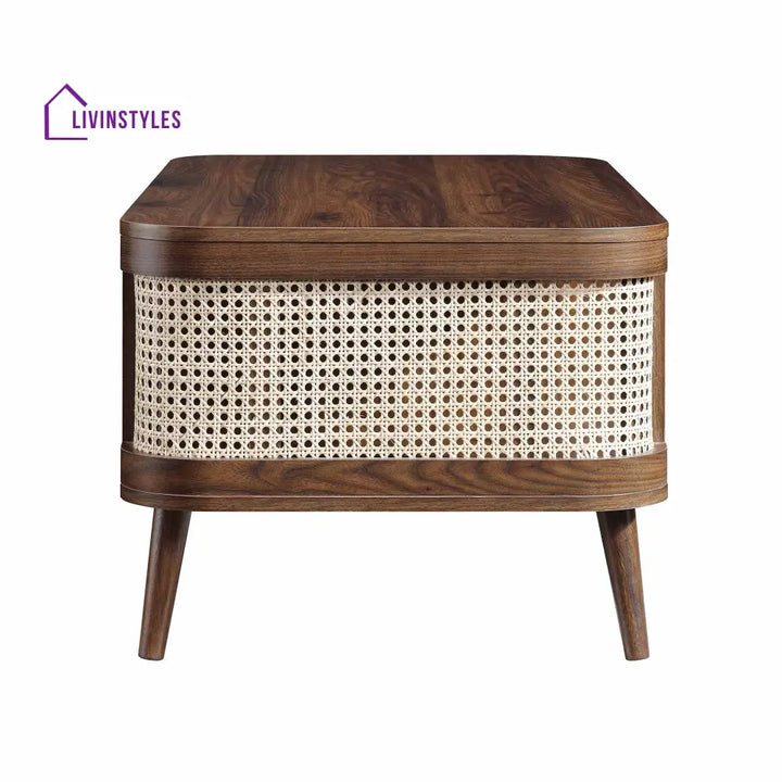 Izzy Curved Rattan Coffee Table Walnut Coffee Table