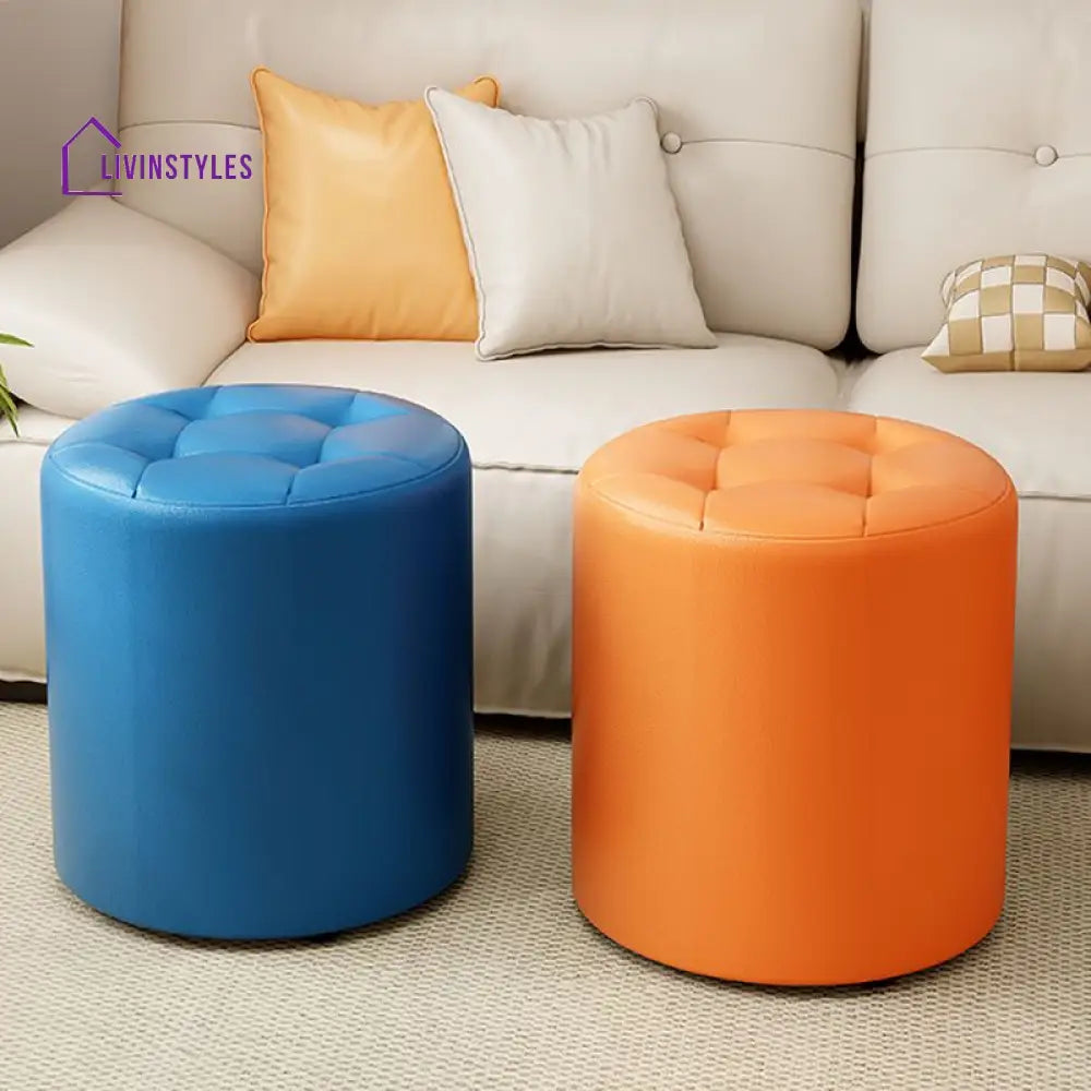 Hanika Living Room Ottoman | Faux Leather Fabric