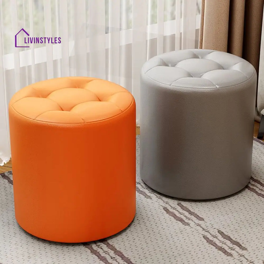 Hanika Living Room Ottoman | Faux Leather Fabric