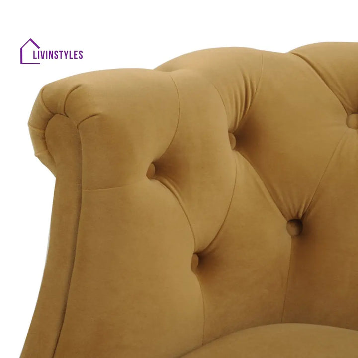 Hanika Solid Wood and Fabric Arm Chair | Living Room Chair | Lounge Chair