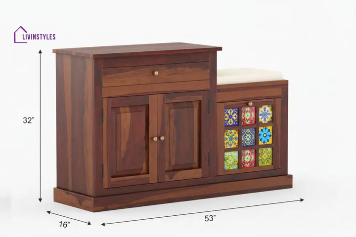 Hanmai Sheesham Wood Shoe Rack