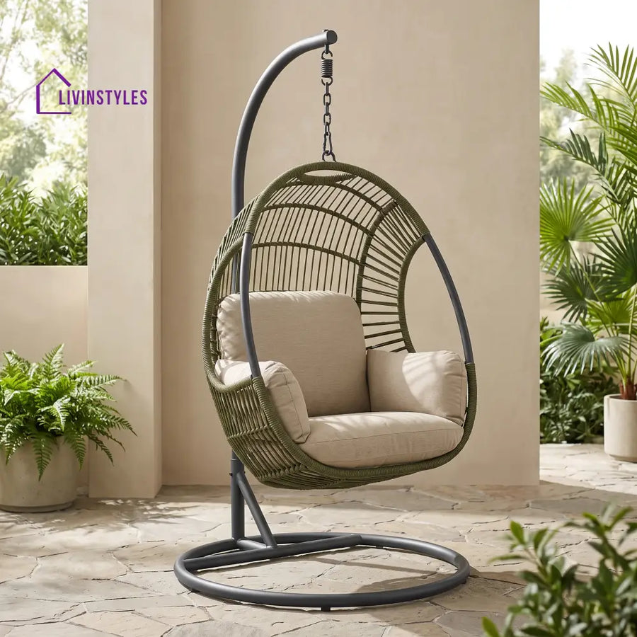 Hanna Premium MS Frame with Powder Coated Outdoor Swing Chair with Stand