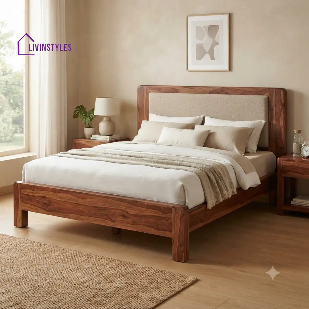 Hannah Solid Sheesham Wood Bed without Storage