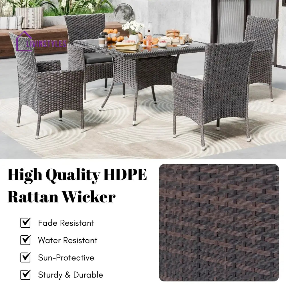 Hansika 10-Piece Outdoor Patio Rattan Dining Set - Dining Set