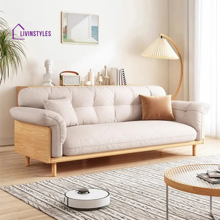 Japandi Style Upholstered Cotton Linen Sofa SOFA